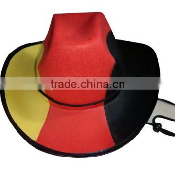 2017 new products cowboy style German flag football fans wool felt hat suppliers for World Cup sports events promotion