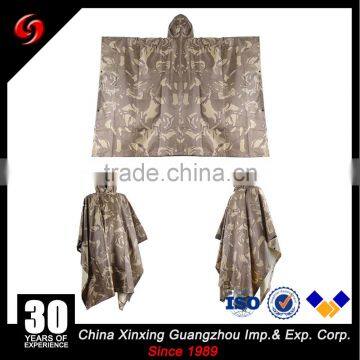 Camouflage PVC rain poncho camo mexican poncho raincoat custom size sale