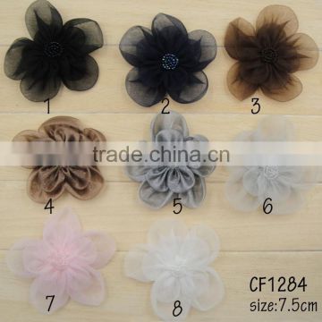 100% handmade chiffon flowers for craft embellishment in china