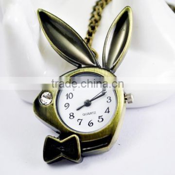 free shipping!!! cartoon rabbit pendant pocket watch @ mixed Antique Bronze Mechanical Locket Watch pocket