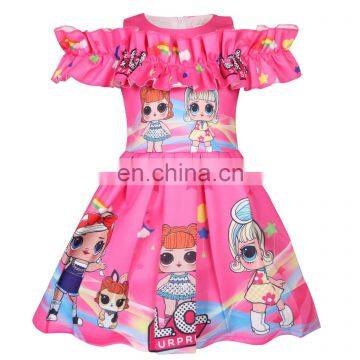 clothes dress 2020 summer cotton cartoon Off-Shoulder girls dress wholesale children's clothing