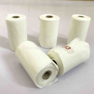 White Color Water Soluble Dog Poop Bags Flushable Dog Waste Bags 100% Biodegradable