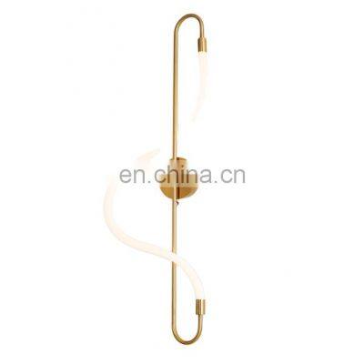 Hot Sale LED Modern Golden Tublar Wall Lights Nordic Minimalist Indoor Lighting