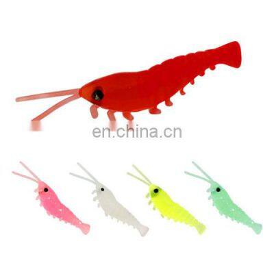 Factory Price Fishing Lure wholesale plastic soft Shrimp 3.5CM  50pcs/bag  soft bait Luminous Lures Fishing