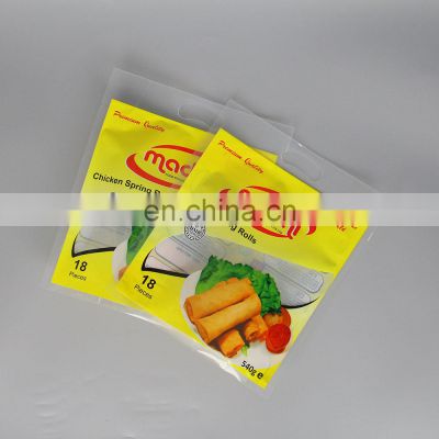 Custom printed meat dry food 3 sides seal frozen food grade nylon plastic packaging vacuum bags