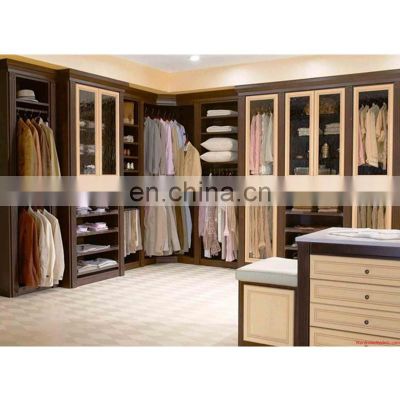 Wholesale Custom Solid Wood Shaker Style White Wardrobe Walk in Closet Cabinets