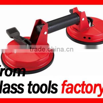 Red Cast Iron Powerful Two Cups Diameter 150mm Vacuum Suction Cups For Glass