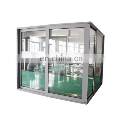 Tempered Glass Sliding Door/Aluminium Frame tempered glass interior Door with Grill Design