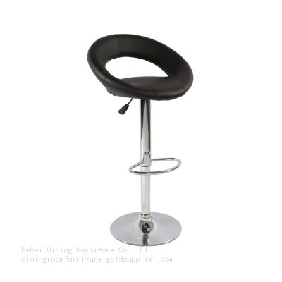Circular Leather Swivel Bar Chair with Disc Base DB-U63S