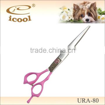Professional Rubber Handle URA-80 SUS440C STAINLESS STEEL Japanese Pet grooming shears