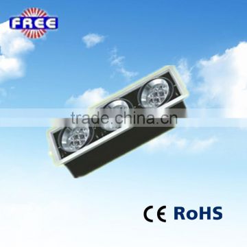 Freecom high quality aluminum 27w led grille light with unique design for ceiling three led grille light made in China