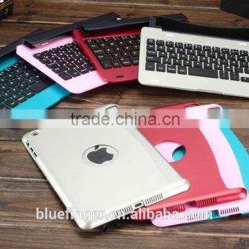 Hot selling Bluefinger keyboard case cover for iPad Mini with detacable cover,calmshell keyboard,