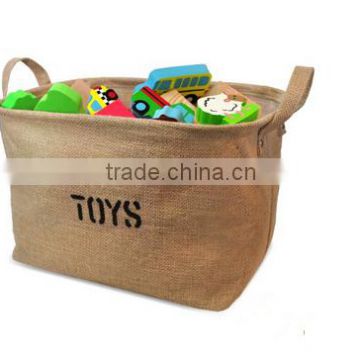 Jute Storage Bin, Eco-Friendly for Toy Storage - Storage Basket for organizing Baby Toys, Kids Toys, Baby Clothing, Books