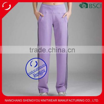 Wholesale custom made quality cotton plain women yoga jogger pants