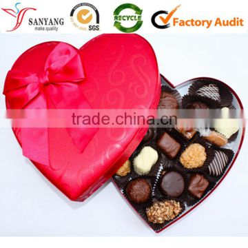 Heart shaped or custom shaped food grade chocolate paperboard box for gift