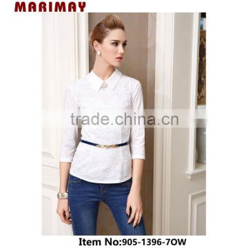 Hot sale high end woman fashion casual blouse woman sexy lace shirt,woman clothing