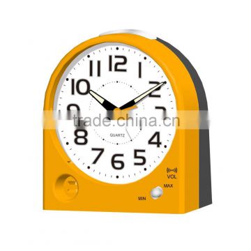 Simple Orange Plastic table alarm clock