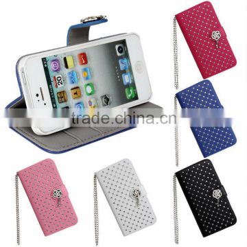 Bling bling leather case for apple iphone 6