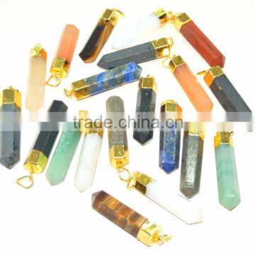 ELECTROPLATED MIX STONE GOLDEN POINT PENDANT