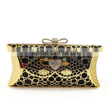 designer special fashion two fish metal box party clutch bag