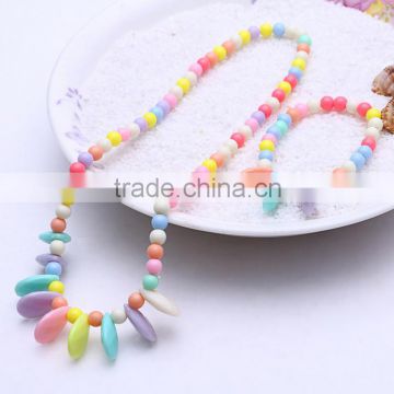 Fashion DIY Handmade Acrylic Faceted Waterdrop Beads Strand Children Necklaces Bracelet Jewelry Set