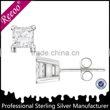 China factory hot sale white zircon stone earring, earring factory china
