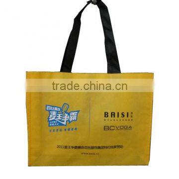 Handle Style yellow colour non woven fabric bag small MOQ