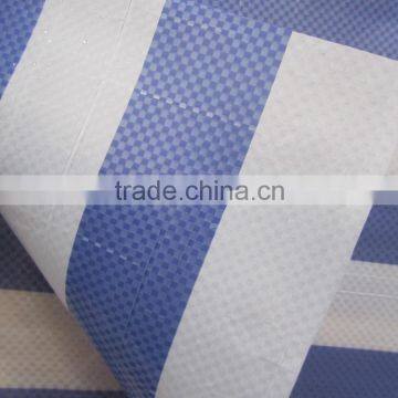 White blue in striped PE material tarpaulin fabric for north africa market