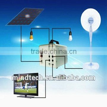40W portable solar lighting kit for prefab house charged by sunlight to run DC fan solar electricity generating system