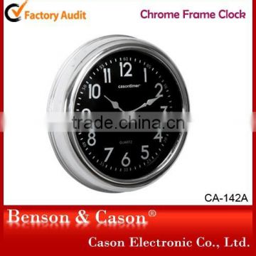 Cason 16 inch chrome frame wall clock