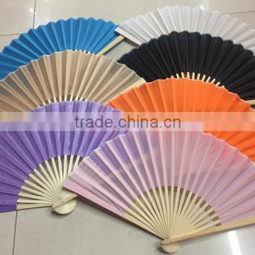 Bamboo or plastic folding hand fan for promotion or gifts with logo customized flag printed