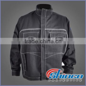 IEC61482-1-2 Cotton black welding safety jacket for arc protection