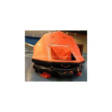 Small craft inflatable life raft with cradle 4 persons