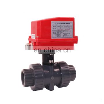 2-way UPVC AC 220V/50Hz ON-OFF DN40 pvc motorized valve motor PVC valves electric water valve flow control for water equipment