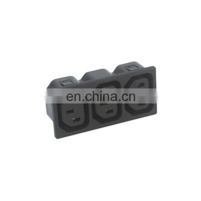 Three Hole Excellent quality Black 3Pins 110V AC Electrical Power Socket