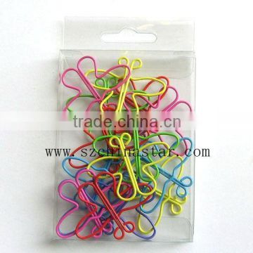 Shpaed beautiful Butterfly shape paper clips--pvc box