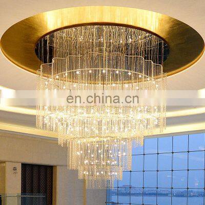 HUAYI Hotel Project Creative Art Rope Tassel Chandelier Wedding Hall Decoration Chandelier Crystal Pendant Light