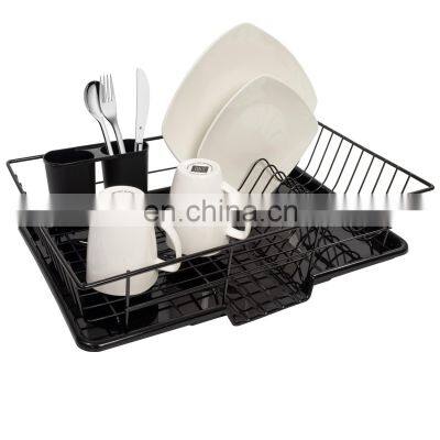 Compact Metal Dish Drainer Rack With Drainboard and Utensil Holder Set, 12\