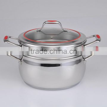 2014 new products garden gift stainless steel metal rena ware steamer multiple set casting with silicone handle&knob