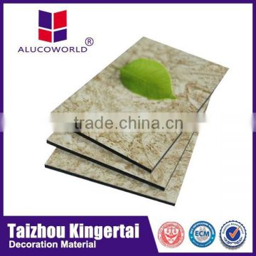 Alucoworld 3mm interior wall use marble pattern aluminum composite panel