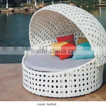 ourdoor rattan wicker leisure garden round daybed with canopy