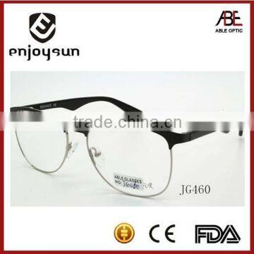 custom logo mens half rim metal optical spectacles