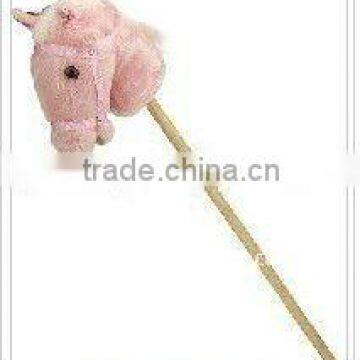 Plsuh Horse Head Stick Pink Horse toy