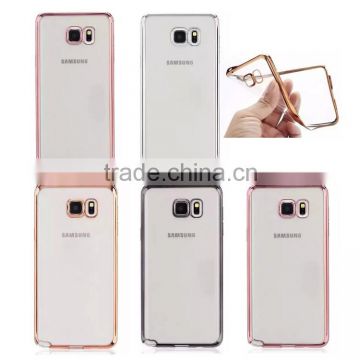 Ultra Slim Electroplating Bumper Transparent Clear TPU Protective Case for Samsung Galaxy Note 5 S6 S6 Edge
