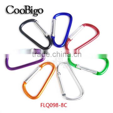Multicolor Aluminum Spring Carabiner Snap Hook Hanger Keychain Hiking Camping #FLQ098-8C(Mix-s)