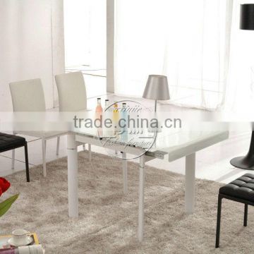 J808D Top- Selling High Glossy White Leather Dining Room Sets