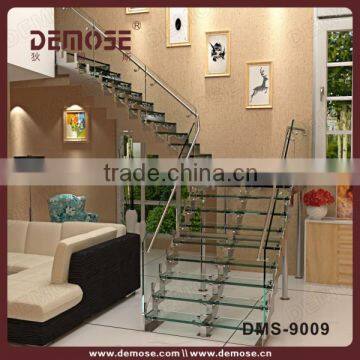 small space stairs | tempered glass safety step ladders with handrail