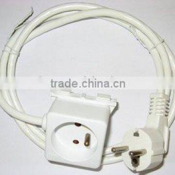 French Power Cord Extension Socket for Ironing Board with cable H05VV-F 3X1.0