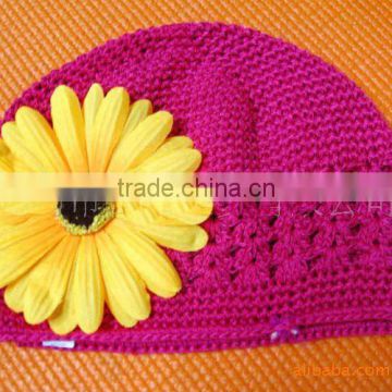 Princess crochet hat with flower