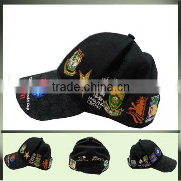 new 6-panel cotton baseball cap with applique embroidery wl-049